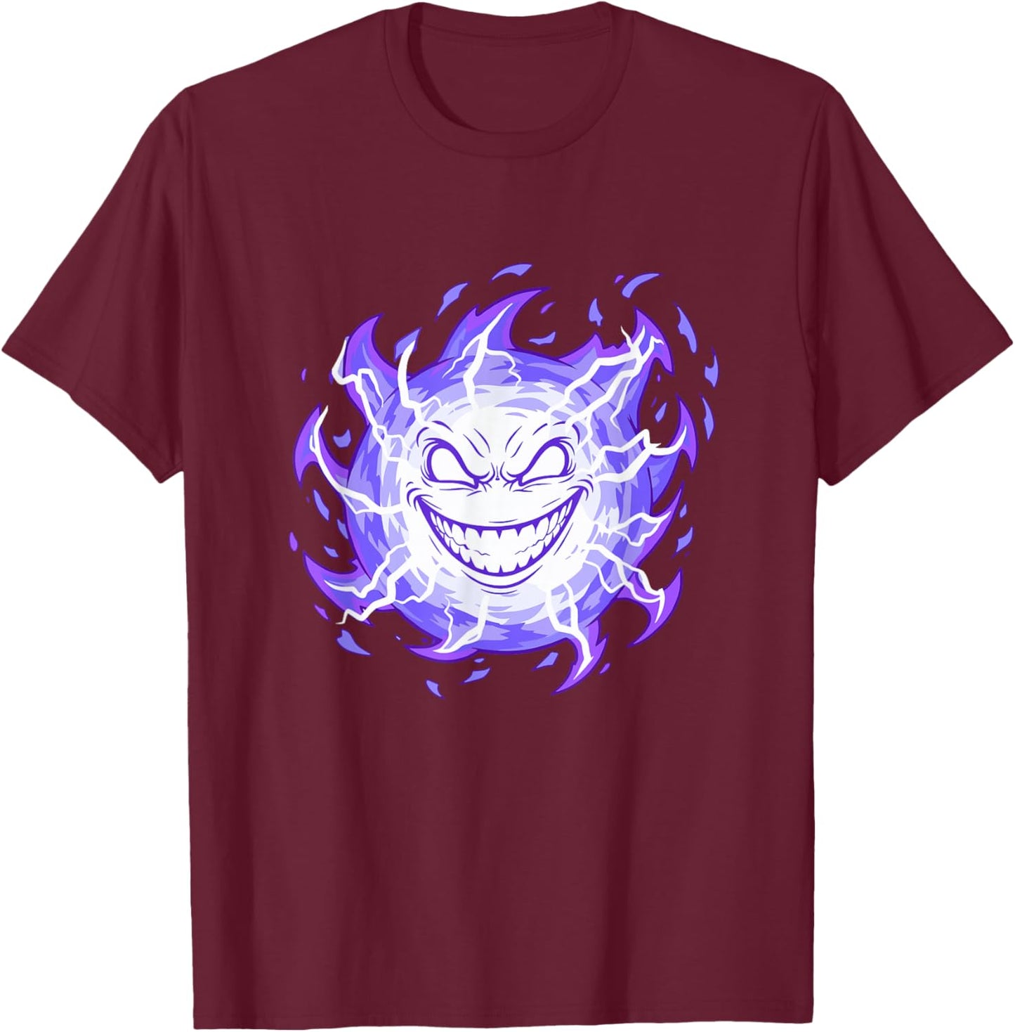 Electric Evil Smiling Spirit Halloween Horror T-Shirt - T-Shirt | Maroon