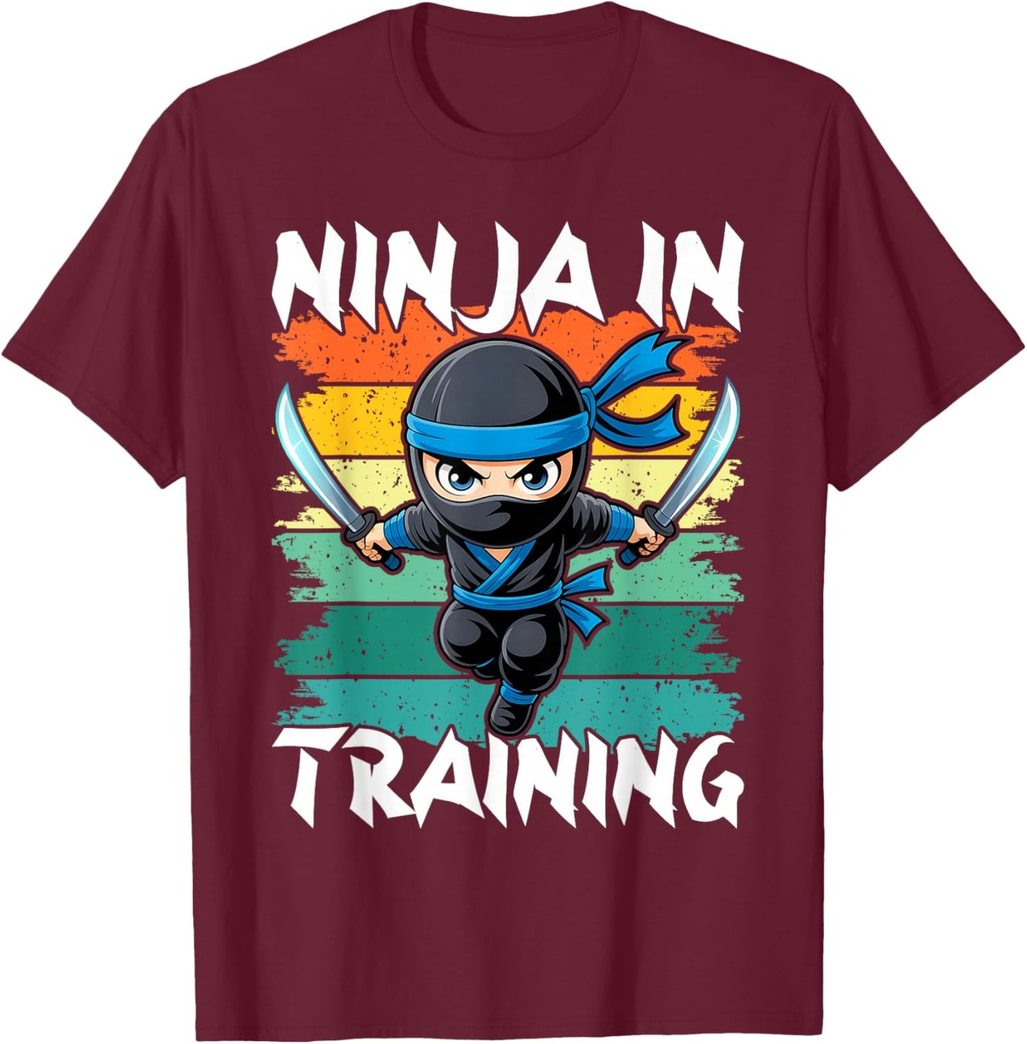 Ninja in Training Costume Party Warrior Boys Girls Kids T-Shirt - T-Shirt | Maroon