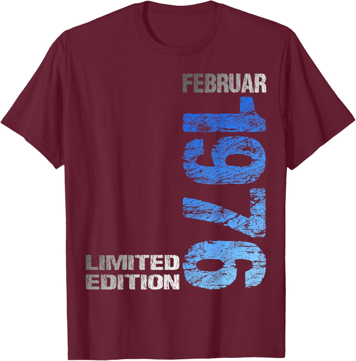 February 1976 Man Woman 50th Birthday Limited Edition T-Shirt - T-Shirt | Maroon