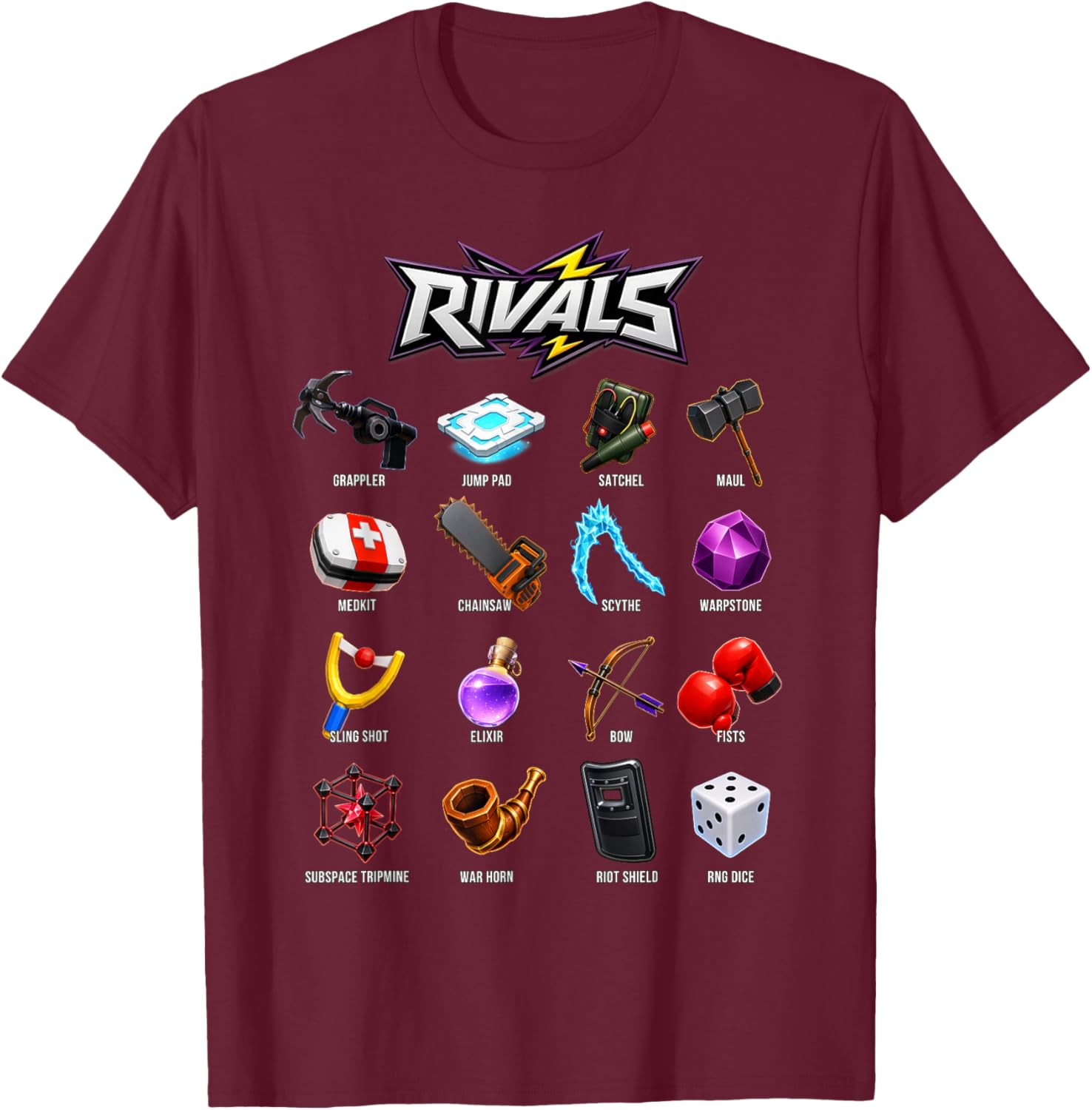 Rivals Showdown Squad Game Fun Meme T-Shirt - T-Shirt | Maroon