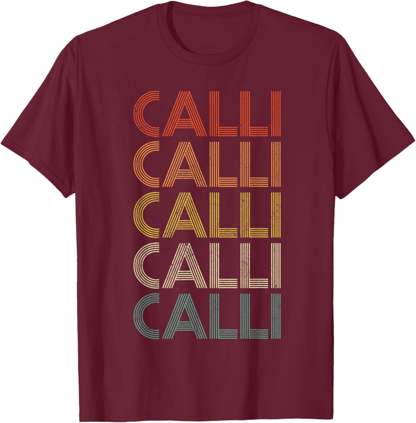 Calli Vintage Retro T-Shirt - T-Shirt | Maroon