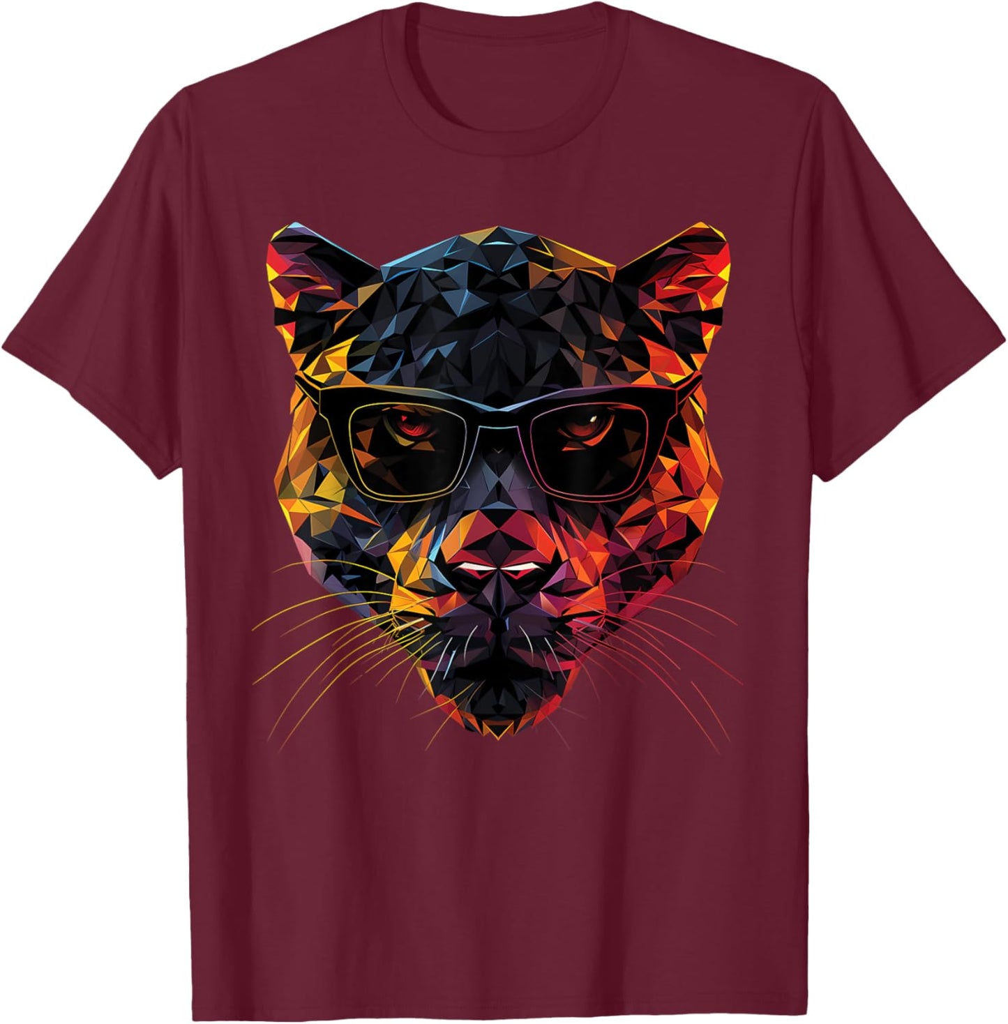 Panther Dad Mom Cool Sunglasses - Panther T-Shirt - T-Shirt | Maroon