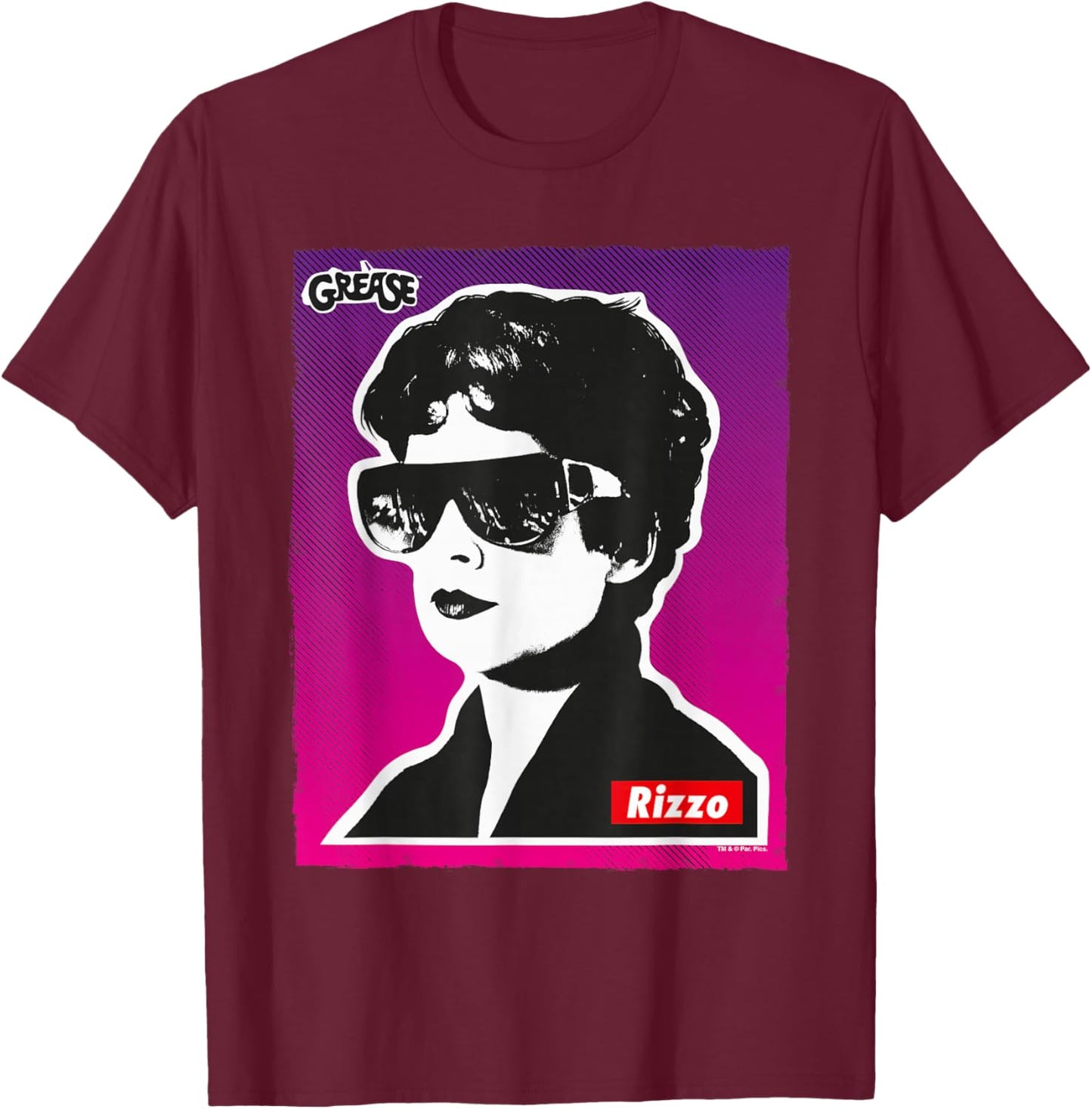 Grease Rizzo Portrait Pink Ladies T-Shirt - T-Shirt | Maroon