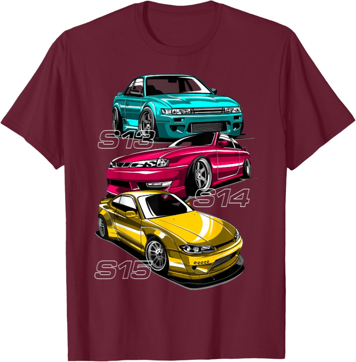 Silvia s13 s14 s15 lover sport car T-Shirt - T-Shirt | Maroon
