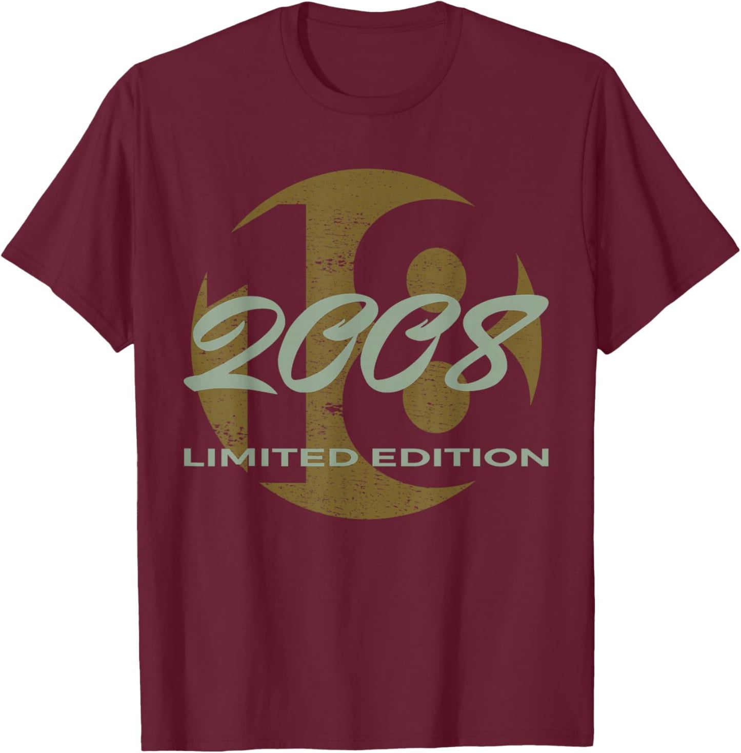 18th Birthday Girl Boy 18 Years 2008 Funny Gift T-Shirt - T-Shirt | Maroon