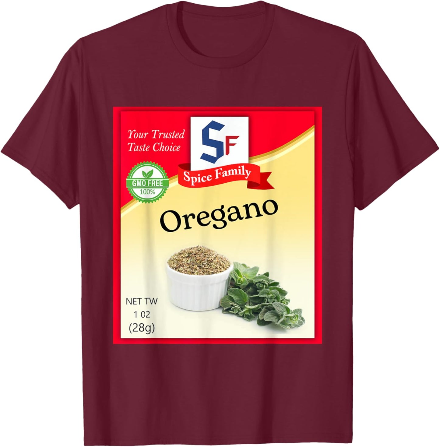 Oregano Condiment Costume Holiday Spice Costumes T-Shirt - T-Shirt | Maroon