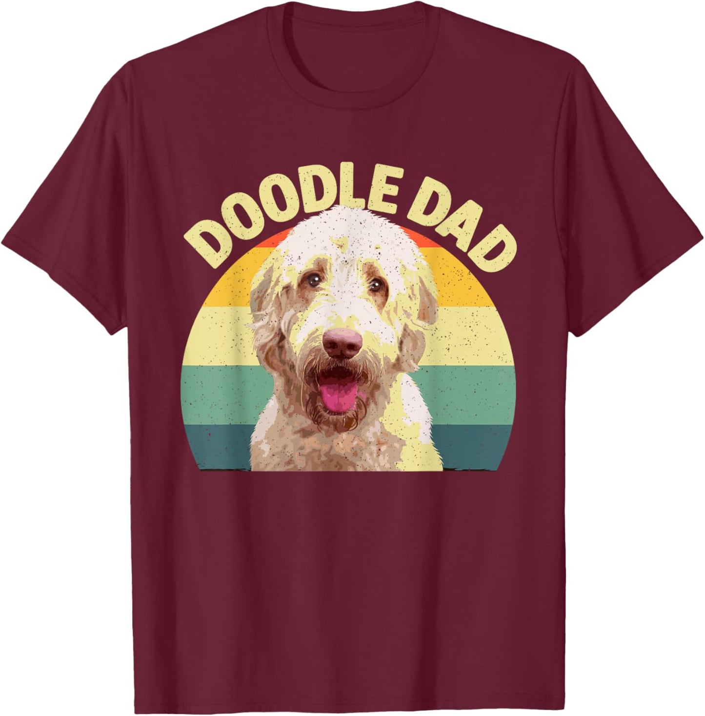 Funny Doodle Dad Art Papa Daddy Goldendoodle Lover T-Shirt - T-Shirt | Maroon