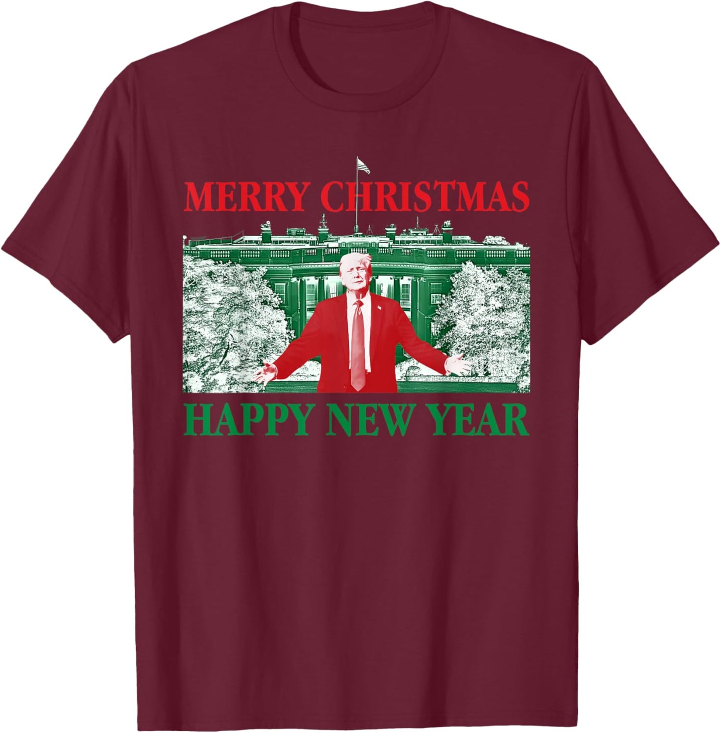 47th President Merry Christmas Xmas Happy New Year 2025 2026 T-Shirt - T-Shirt | Maroon