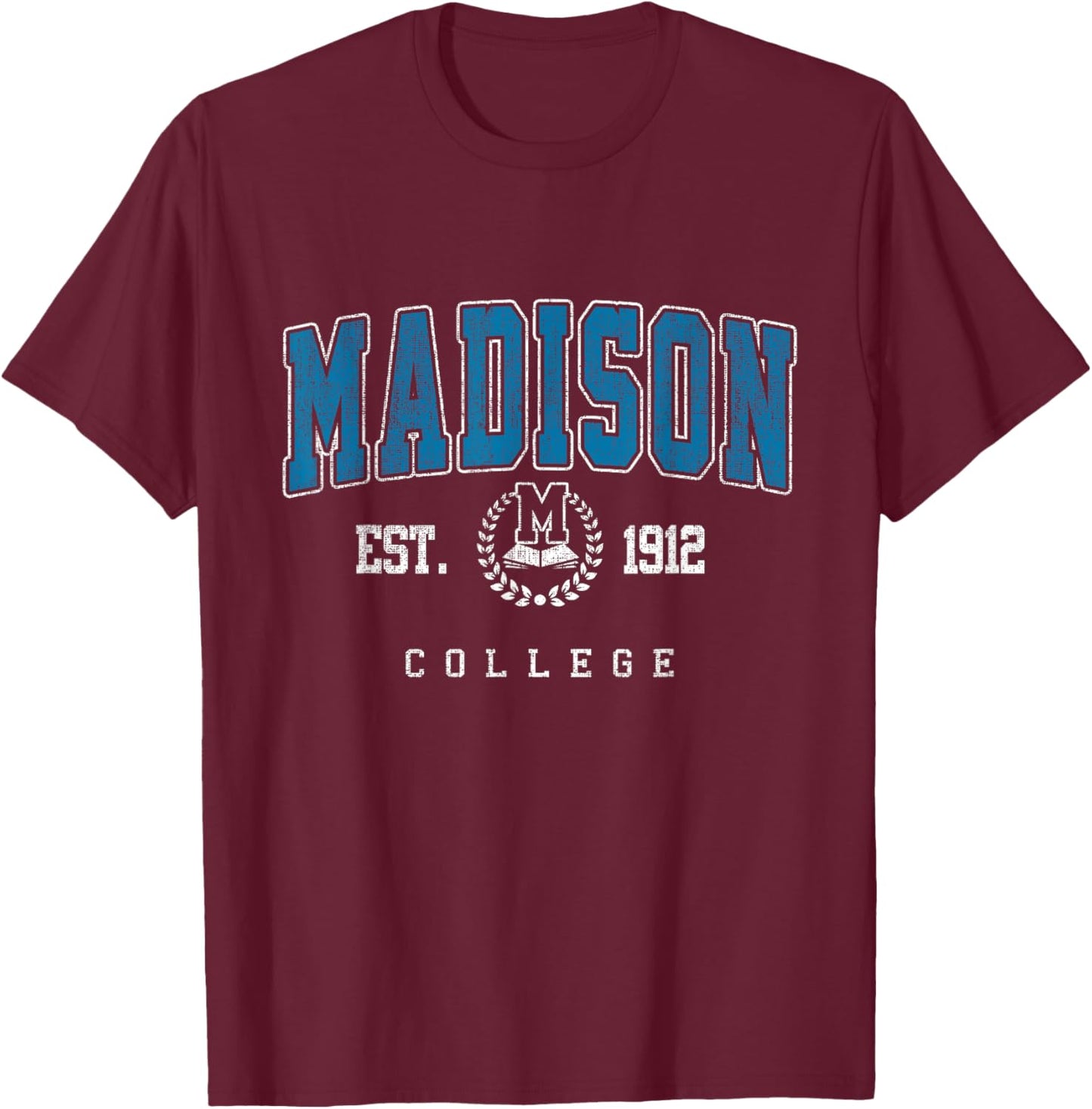 Madison Tech – Vintage University Arch & Women T-Shirt - T-Shirt | Maroon