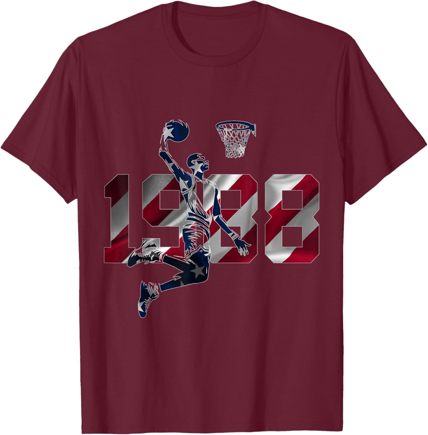 38 Ans 1988 Basketball 38 Ans T-Shirt - T-Shirt | Maroon