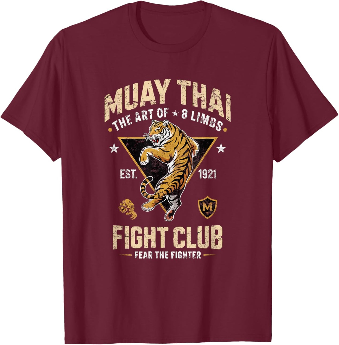 Muay Thai MMA Vintage Combat Sports Style 05 T-Shirt - T-Shirt | Maroon