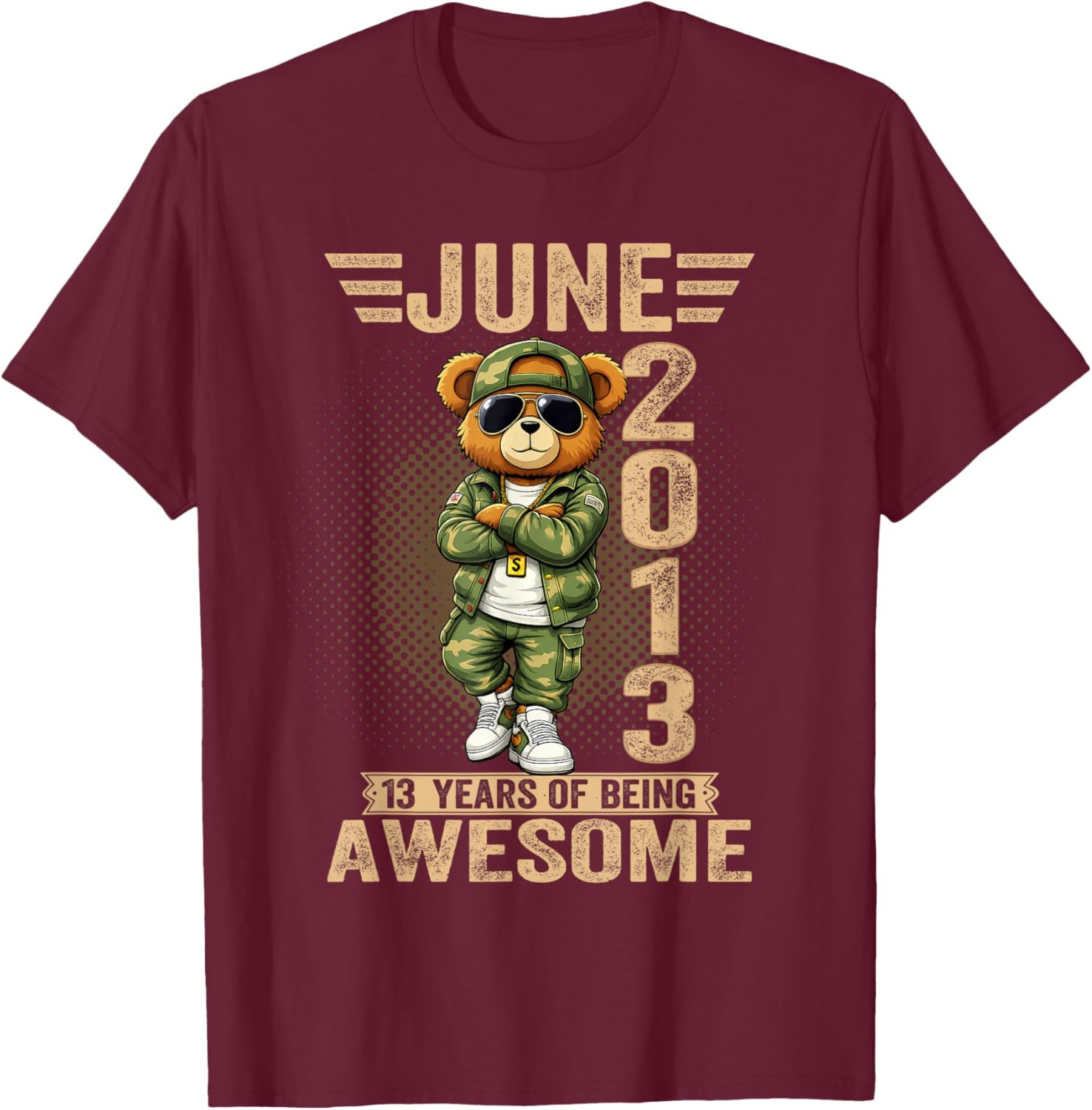 Décorations d'anniversaire 13 Juin 2013 pour Homme 13 Ans T-Shirt - T-Shirt | Maroon