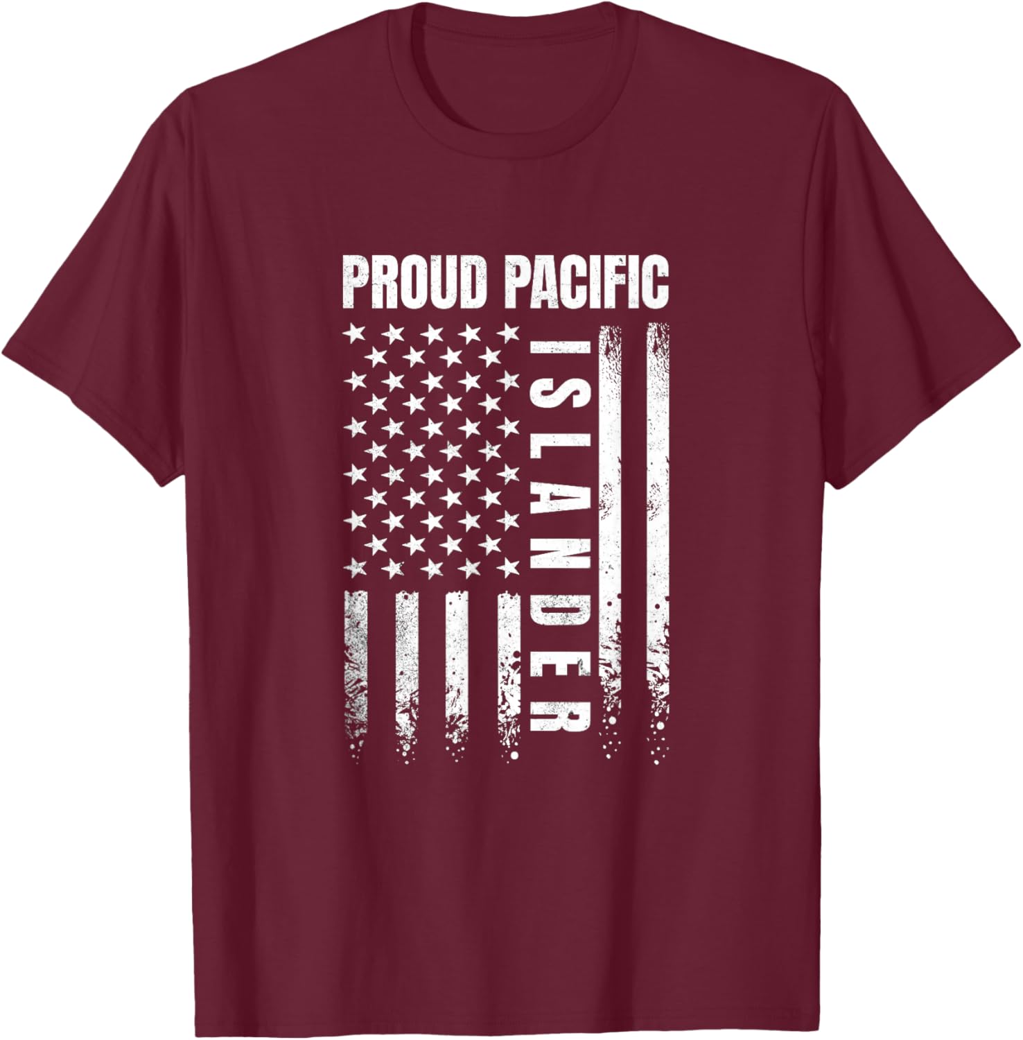 Proud Pacific Islander Asian American US Flag AAPI Men Women T-Shirt - T-Shirt | Maroon