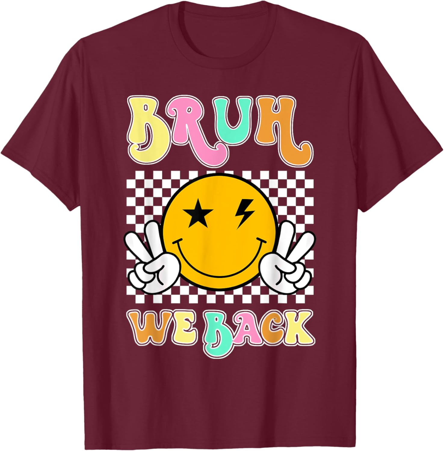 Back To School Groovy Back to School For Teachers Boy Girl T-Shirt - T-Shirt | Maroon