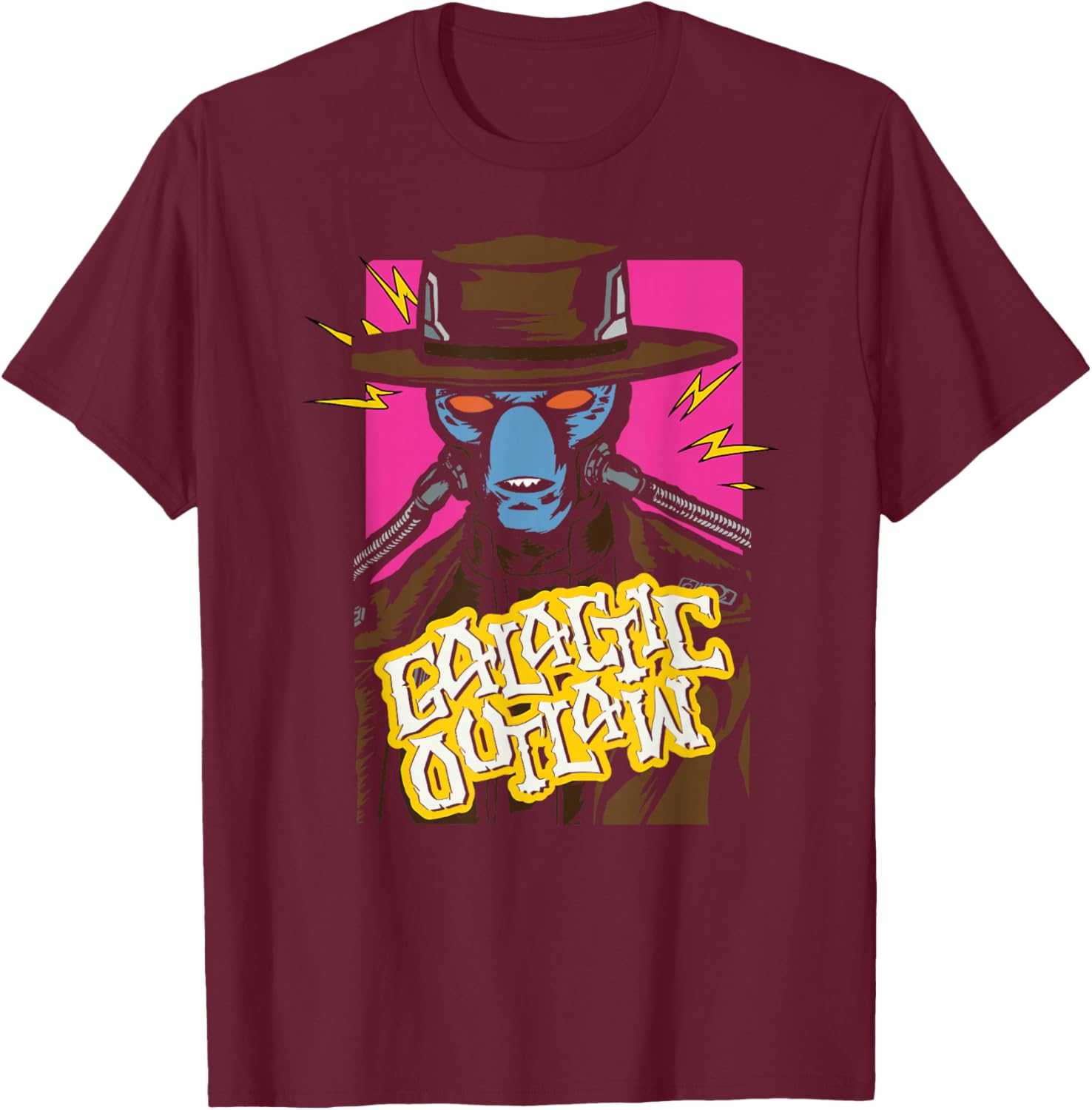 Star Wars Galactic Outlaw Cad Bane Surprised Comic Panel T-Shirt - T-Shirt | Maroon
