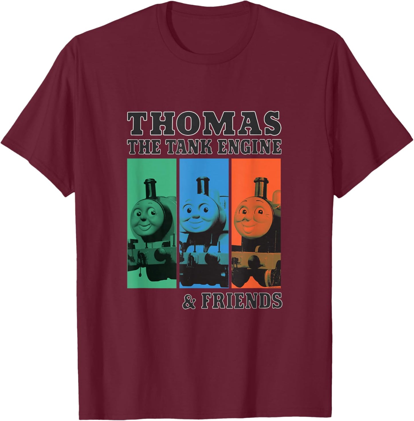 Thomas & Friends - Thomas The Tank Engine & Friends Grid T-Shirt - T-Shirt | Maroon