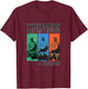 Thomas & Friends - Thomas The Tank Engine & Friends Grid T-Shirt - T-Shirt | Maroon