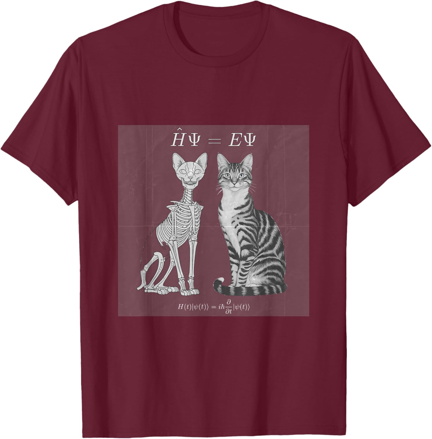 Quantum Superposition Schodinger's Cat Equation Dead Alive Women T-Shirt - T-Shirt | Maroon