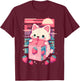 Cat Strawberry Milk Anime 90s Japanese Cat Japan T-Shirt - T-Shirt | Maroon