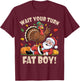 Wait Your Turn Fat Boy Funny Thanksgiving Christmas T-Shirt - T-Shirt | Maroon