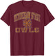 Kennesaw State Owls Vintage Worn Black Officially Licensed T-Shirt - T-Shirt | Maroon