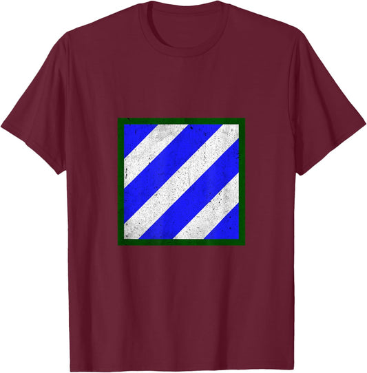 3rd Infantry Division 3ID Distressed Military Veteran Papa T-Shirt - T-Shirt | Maroon