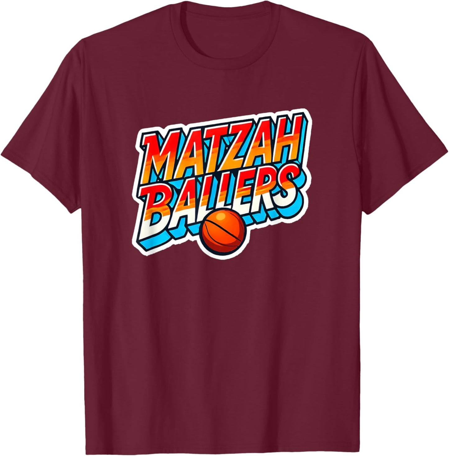 Matzah Ballers Graffiti Design for Jewish Basketball Lovers T-Shirt - T-Shirt | Maroon