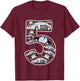 Kids 5 Year Old Police Cars 5th Birthday Policeman Boy Toddler 5 T-Shirt - T-Shirt | Maroon