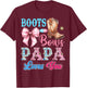 Boots or Bows Papa Loves You Gender Reveal Party T-Shirt - T-Shirt | Maroon