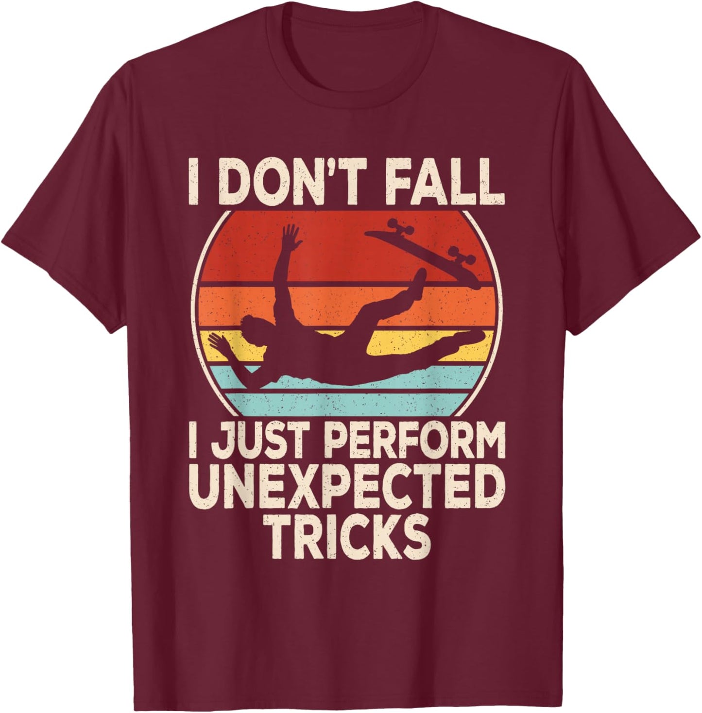 Funny Skater Skateboard Retro Skating Lover Men Boys Kids T-Shirt - T-Shirt | Maroon