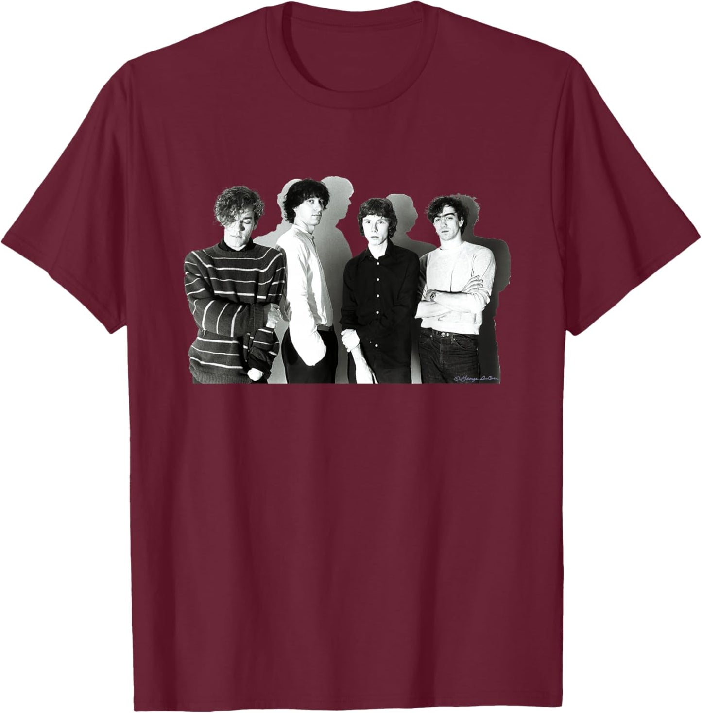 REM Early Band Photo By George DuBose T-Shirt - T-Shirt | Maroon