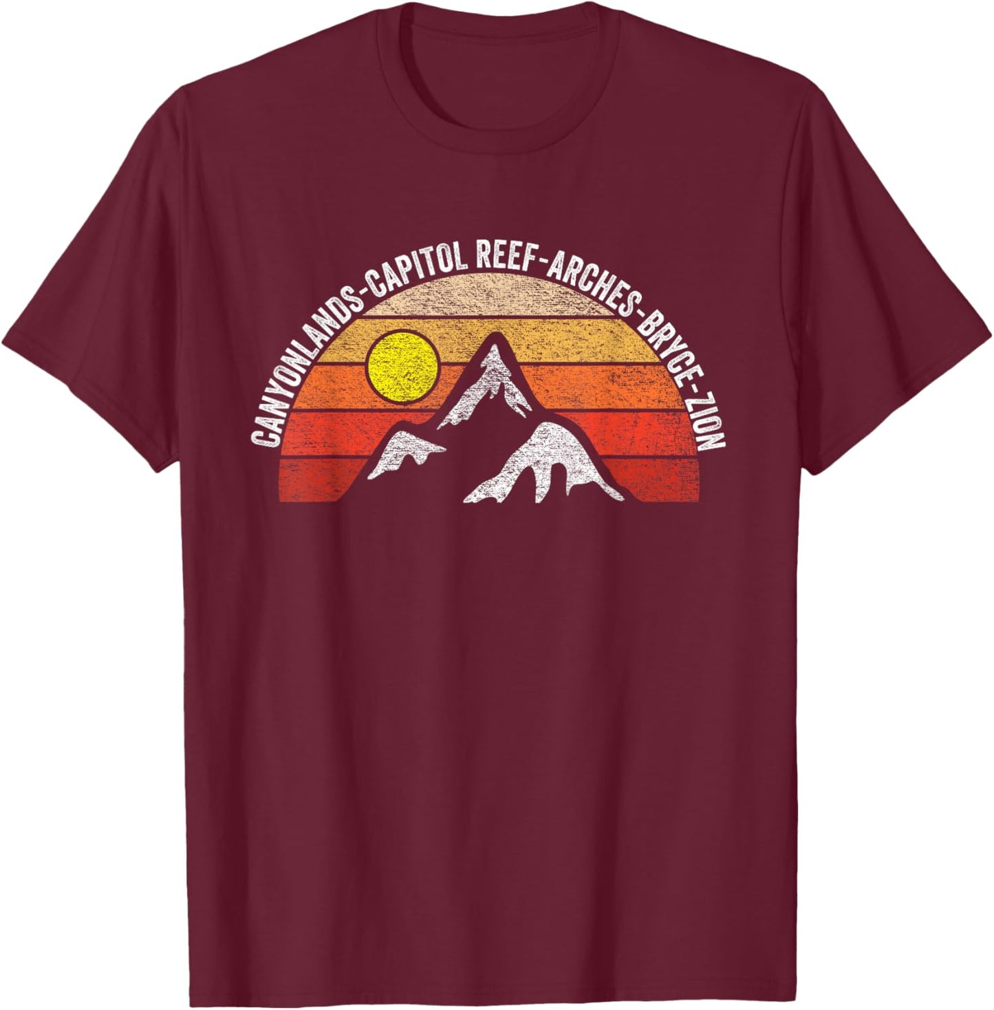 Vintage Utah Souvenir Big 5 Utah Mighty Five National Park T-Shirt - T-Shirt | Maroon