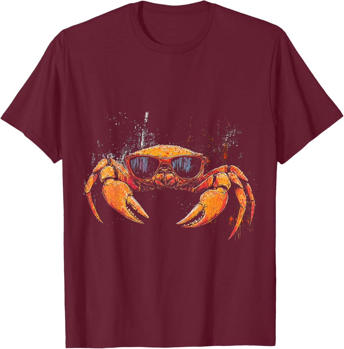 Crab Animal Graphic Sunglasses Illustration Crab T-Shirt - T-Shirt | Maroon