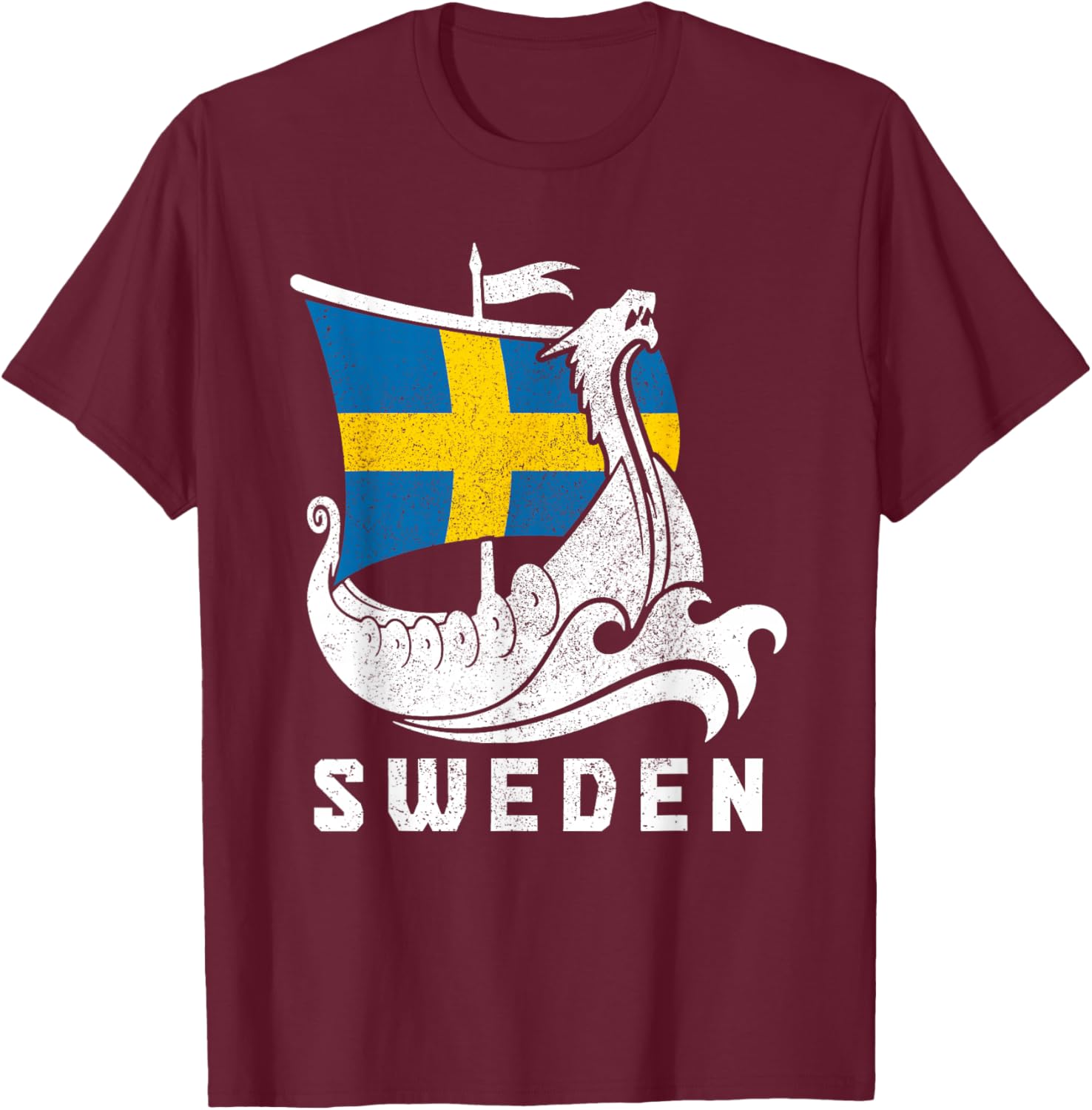 Sweden Viking Sverige Swedish Flag Pride Heritage T-Shirt - T-Shirt | Maroon
