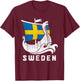 Sweden Viking Sverige Swedish Flag Pride Heritage T-Shirt - T-Shirt | Maroon