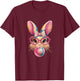 Quirky Bubble Gum Easter Bunny Fun Fashion Kids T-Shirt - T-Shirt | Maroon
