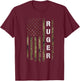 Retro Ruger Vintage Camouflage American Flag Matching Name T-Shirt - T-Shirt | Maroon