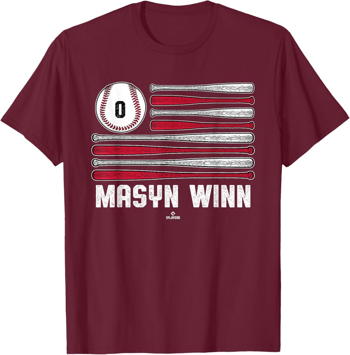 Baseball American Flag Masyn Winn St Louis Baseball MLBPA T-Shirt - T-Shirt | Maroon