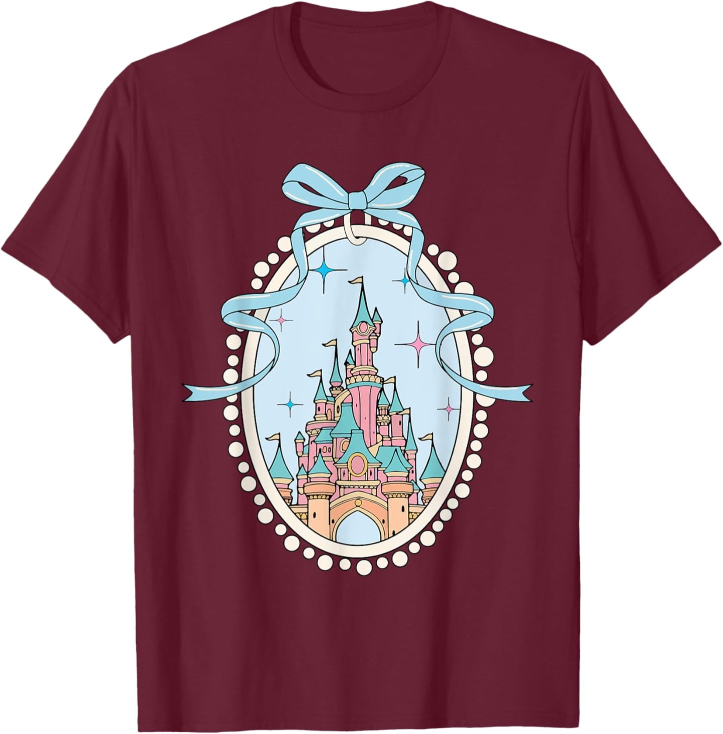 Cute Magical Fairytale Castle Costume for Kids and Girls T-Shirt - T-Shirt | Maroon