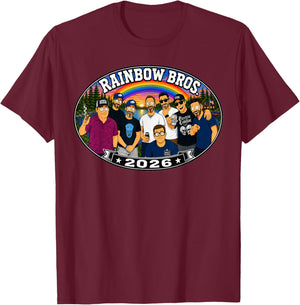 Rainbow Bros 2026 T-Shirt - T-Shirt | Maroon