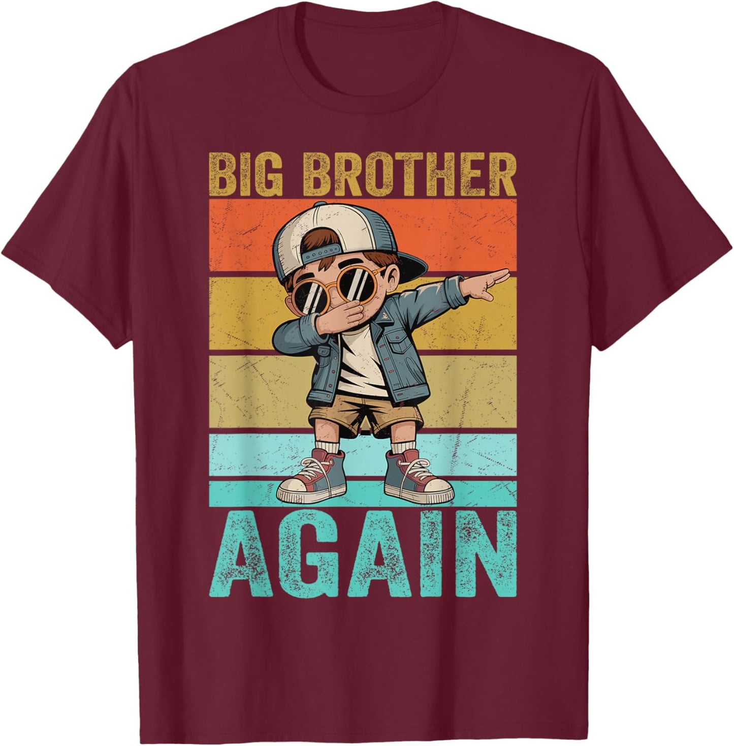 Big Brother Again Dabbing Big Brother Announcement for Boys T-Shirt - T-Shirt | Maroon
