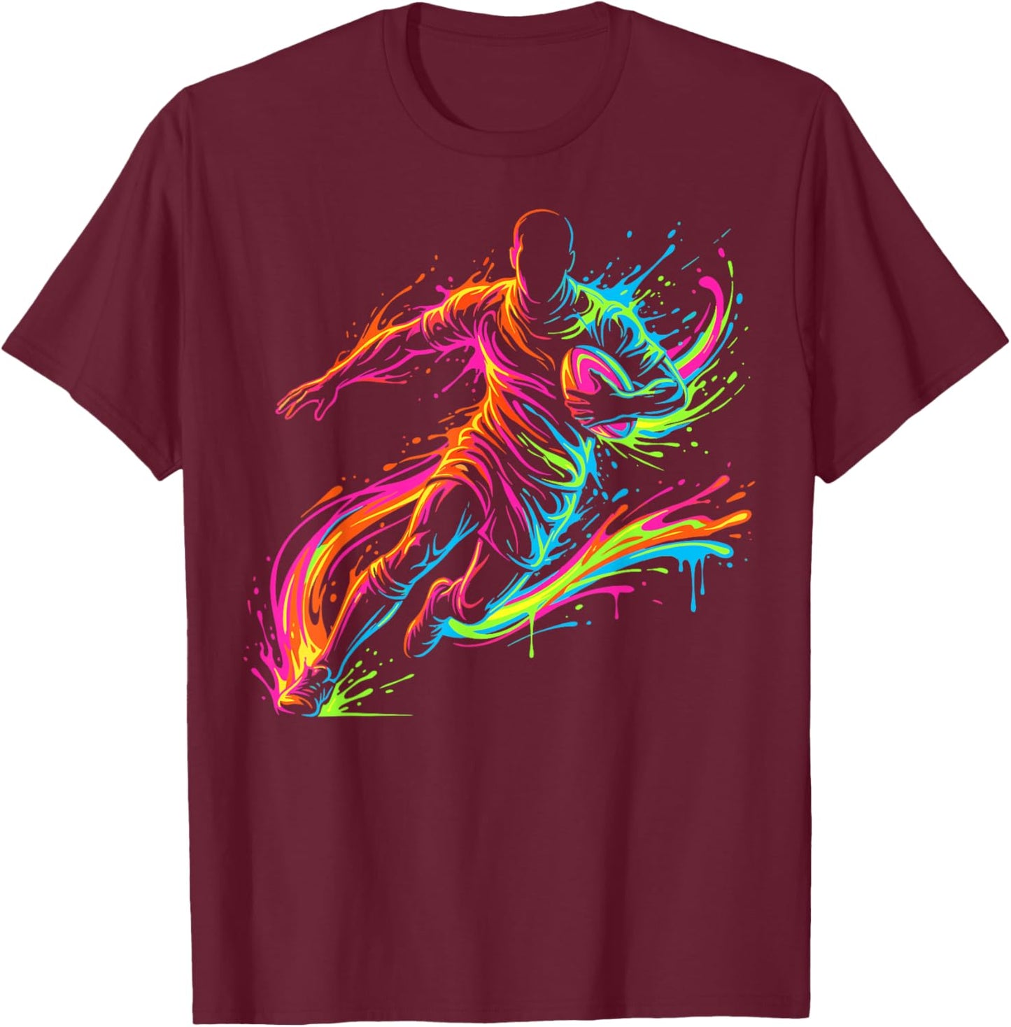 Rugby Player Man Child Boy T-Shirt - T-Shirt | Maroon