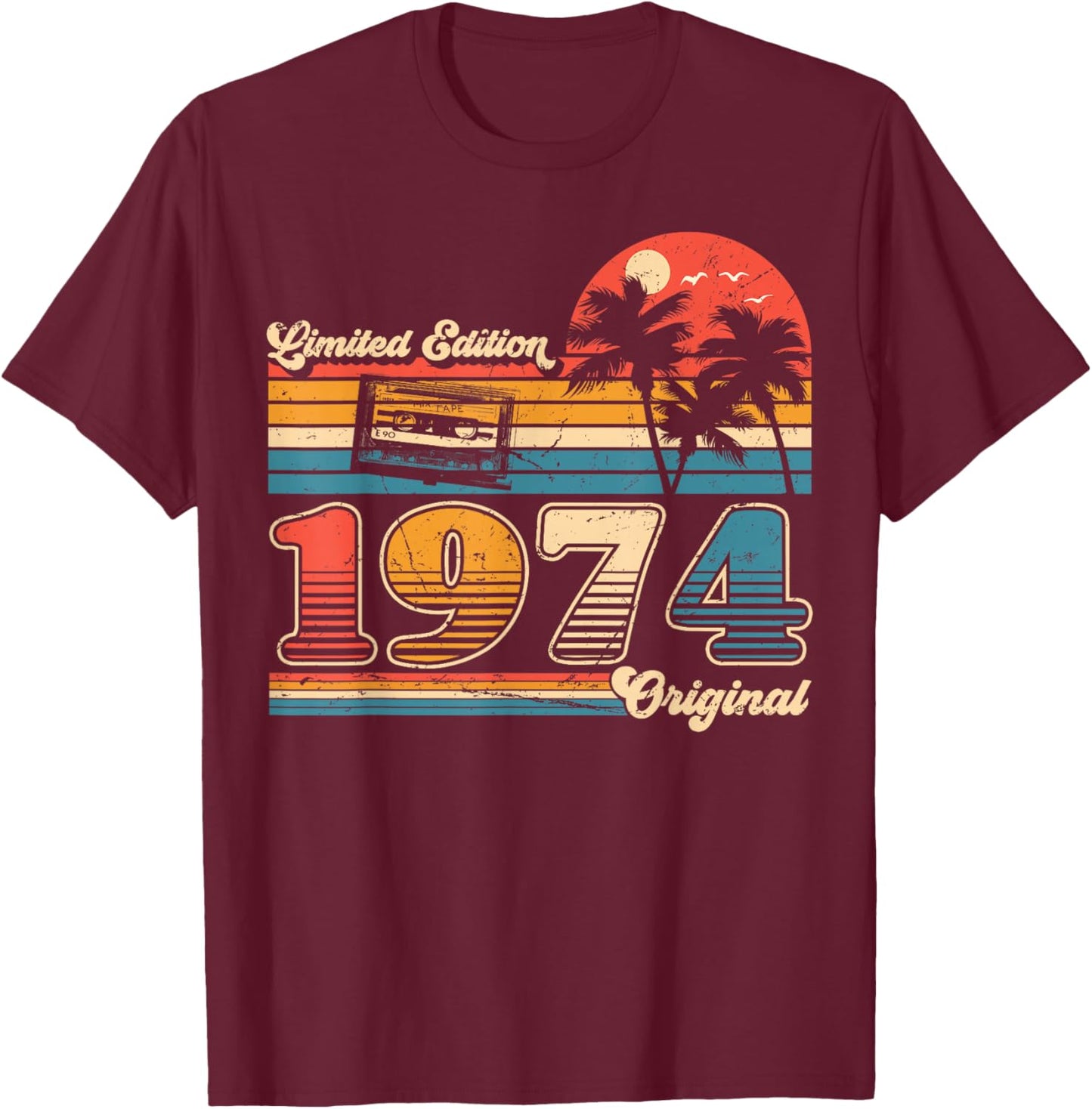 Original 1974 Vintage Birthday ancie Women T-Shirt - T-Shirt | Maroon