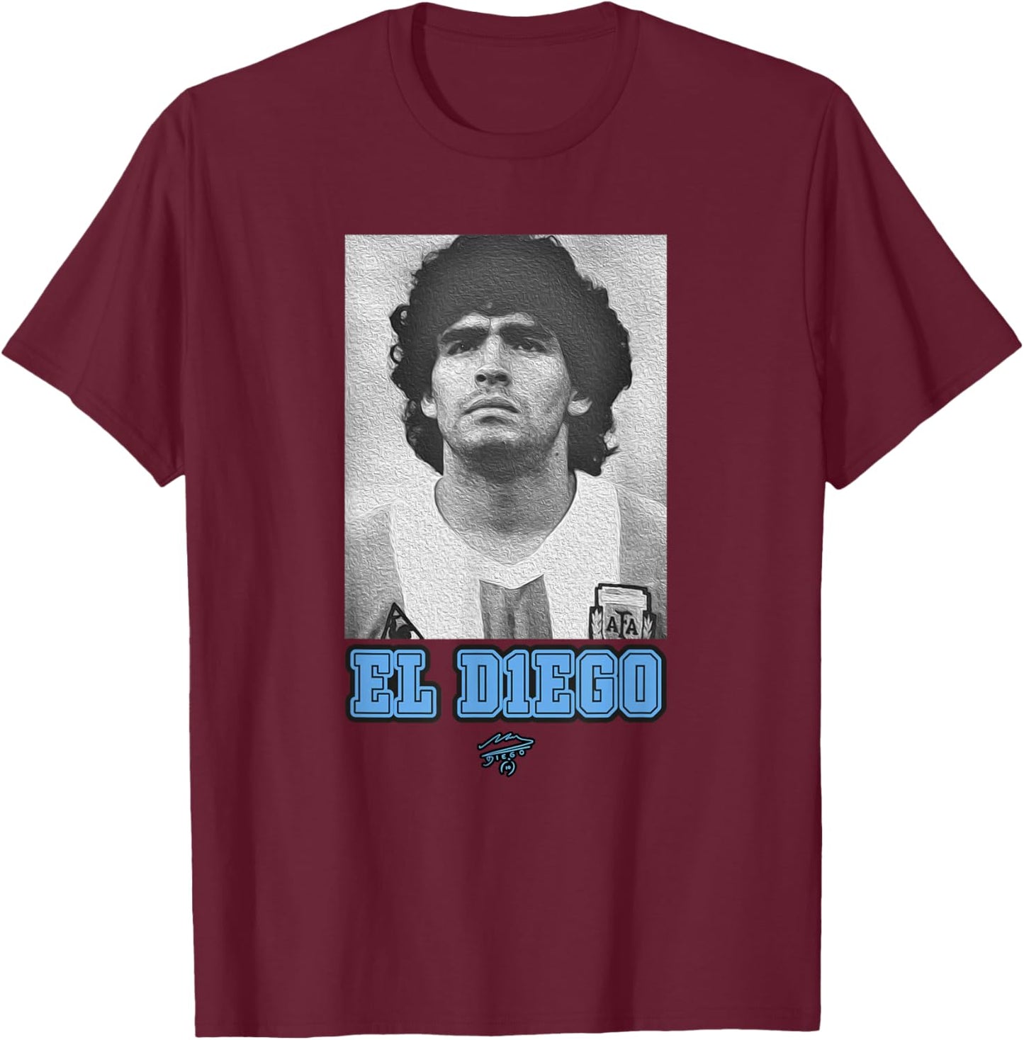 Maradona EL Diego Argentina T-Shirt - T-Shirt | Maroon