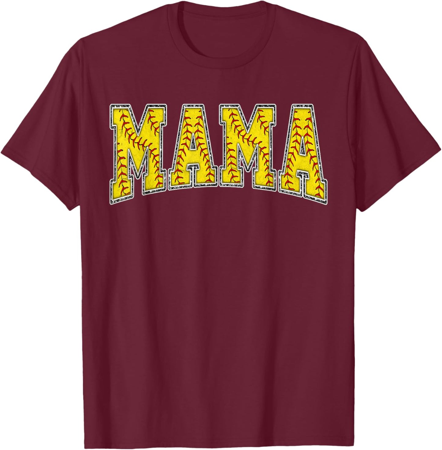 Softball Mama Softball Mom Mothers Day Women Proud Retro T-Shirt - T-Shirt | Maroon