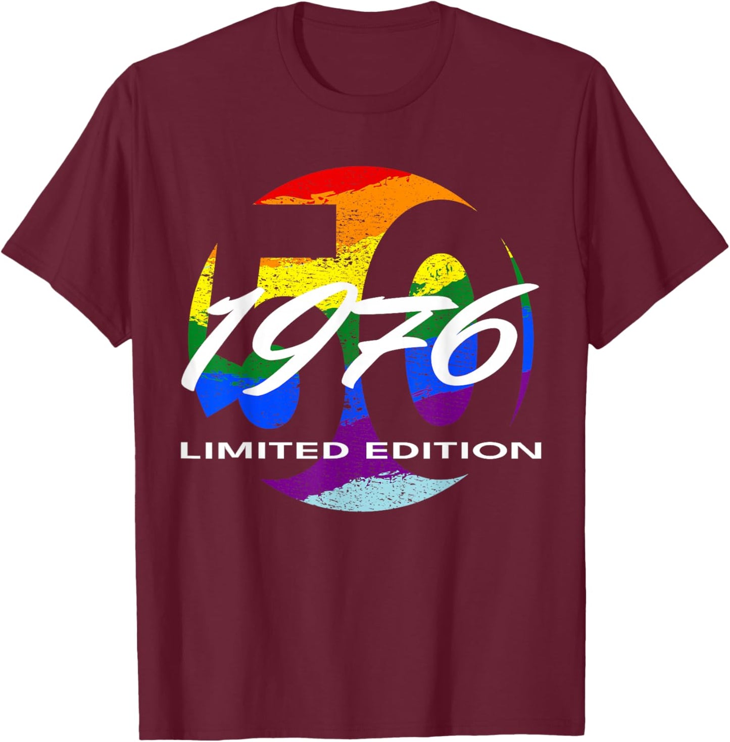 50th Birthday Man Woman 50 Years 1976 Funny Gift T-Shirt - T-Shirt | Maroon