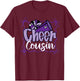 Purple Coquette Pom Poms Bow Cheer Cousin Cheerleader Girl T-Shirt - T-Shirt | Maroon