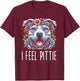 I Feel Pittie Floral Pitbull Dog Art T-Shirt - T-Shirt | Maroon
