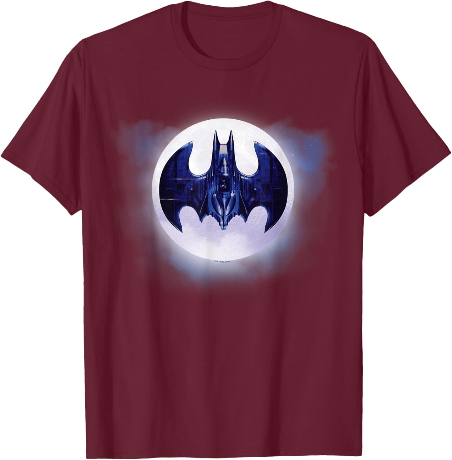 Batman 1989 Batwing Moon T-Shirt - T-Shirt | Maroon