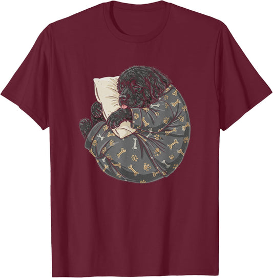 Funny Sleepy Newfoundland Pajama Men Women Kids Newfie T-Shirt - T-Shirt | Maroon